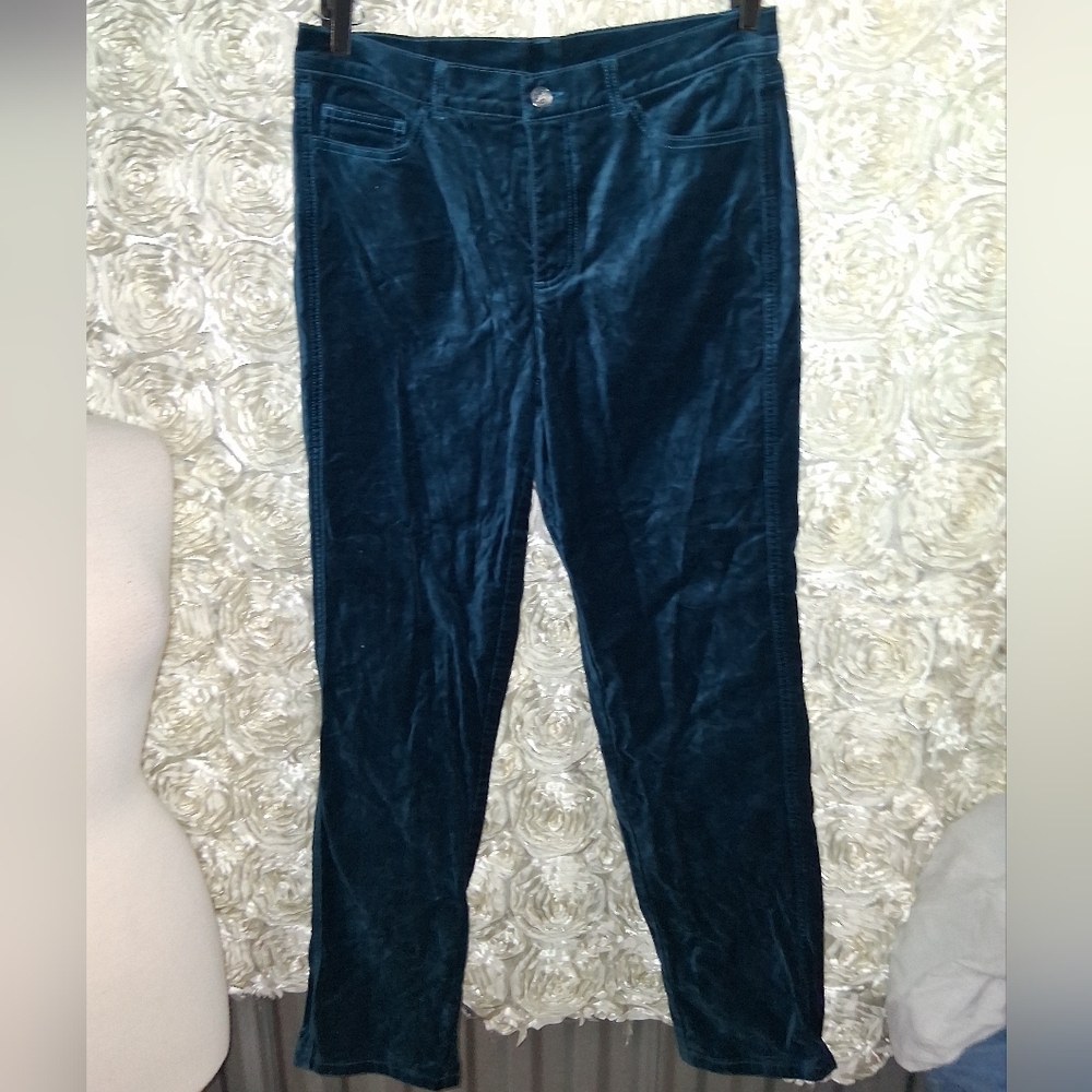 Isaac Mizrahi Teal Straight Leg Jeans